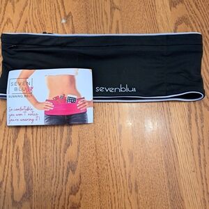 Sevenblu Black Running Belt with White Trim(size small)